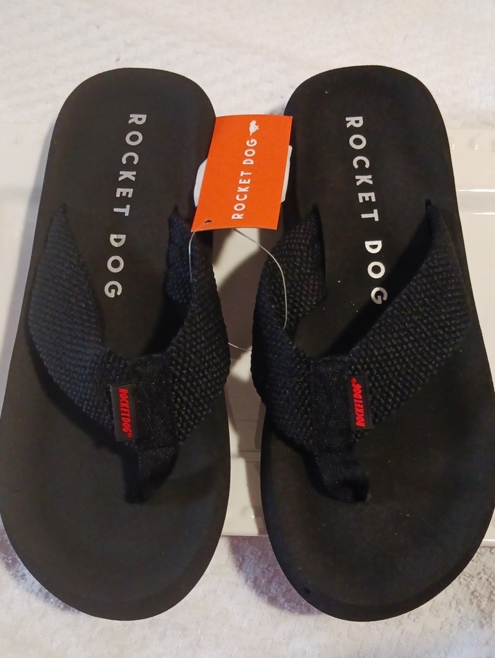 Rocket Dog ⚜️Black Mesh Strap Flip Flops 10